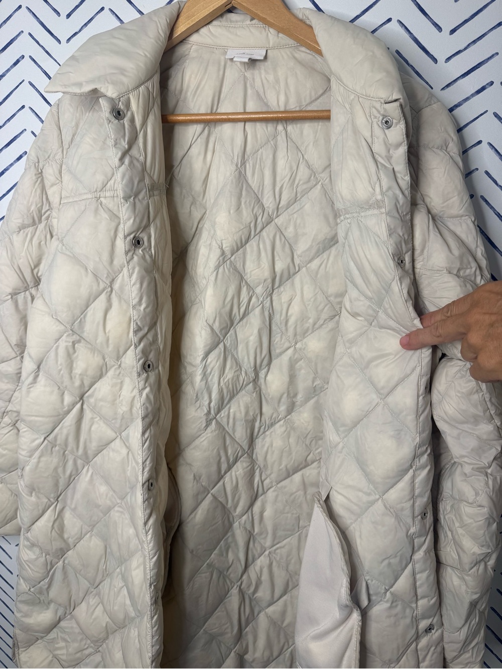 J.Jill Women's Lightweight Down Quilted Puffer Car Coat barn Cream MINT large - Picture 7 of 7